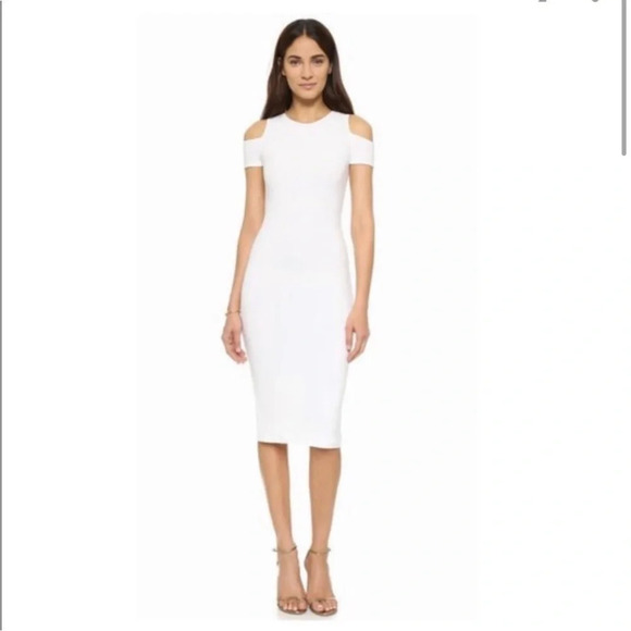 Alice + Olivia Dresses & Skirts - Alice + Olivia: White AIR Meya Cold Shoulder Dress Size 2